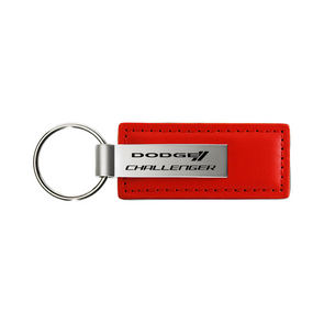 Challenger Leather Key Fob in Red