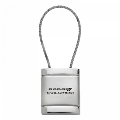 Challenger Satin-Chrome Cable Key Fob - Silver