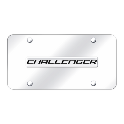 Challenger Script License Plate - Chrome on Mirrored