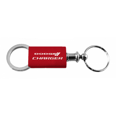 Charger Anodized Aluminum Valet Key Fob - Red