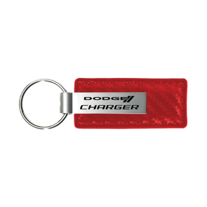 charger-carbon-fiber-leather-key-fob-in-red-45383-classic-auto-store-online