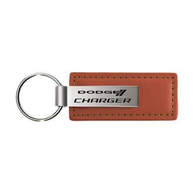 Charger Leather Key Fob in Brown