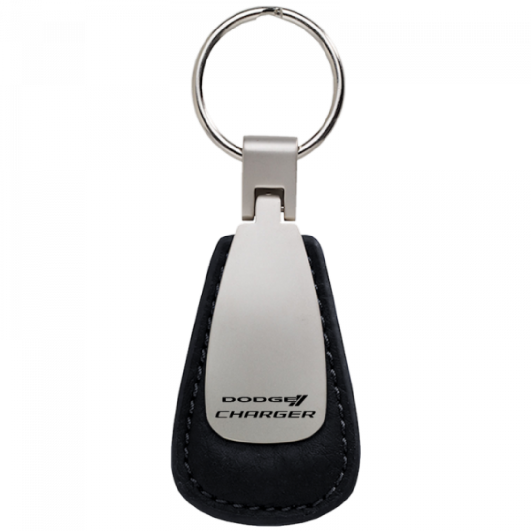 charger-leather-teardrop-key-fob-black-34556-classic-auto-store-online