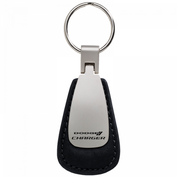 charger-leather-teardrop-key-fob-black-34556-classic-auto-store-online
