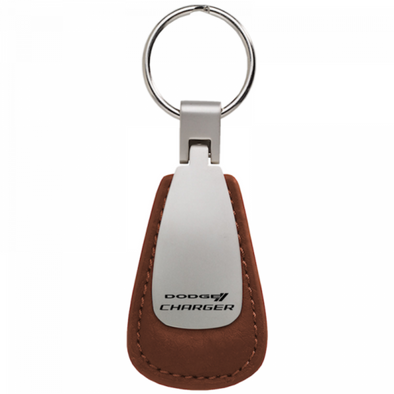 Charger Leather Teardrop Key Fob - Brown