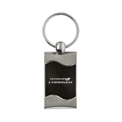 Charger Rectangular Wave Key Fob in Black