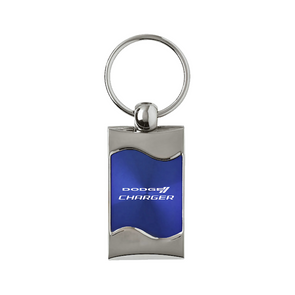 Charger Rectangular Wave Key Fob in Blue