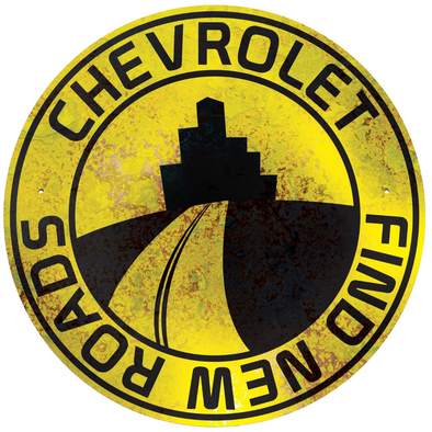 Chevrolet Roads Sign Metal Print With Holes 20"x20"
