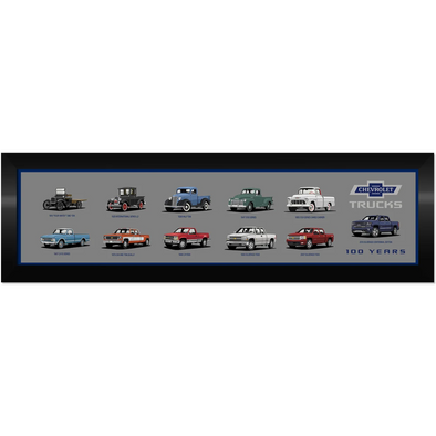 Chevrolet Truck Generations Framed Canvas Artwork 13"x 43"