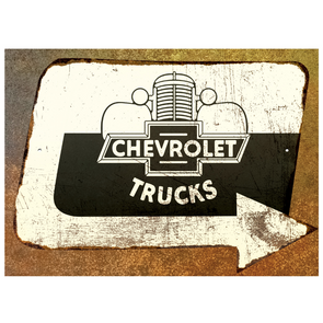 Chevrolet Trucks Sign Metal Print With Holes 20"x28"