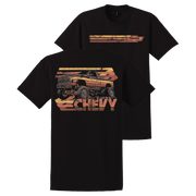 Chevy Trucks Lifted Sunset T-Shirt – Black
