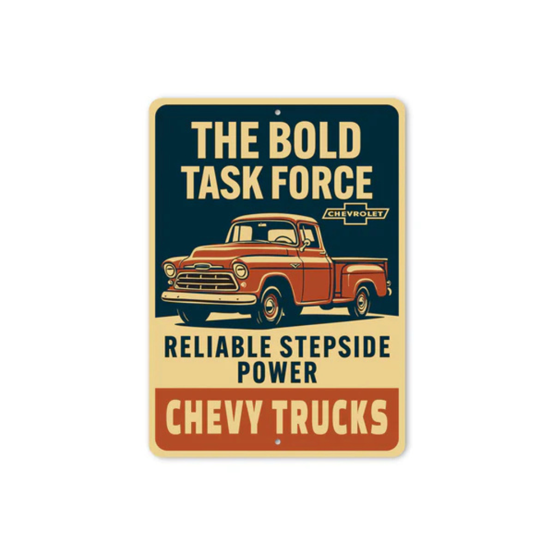 Chevy Trucks The Bold Task Force Reliable Power Sign
