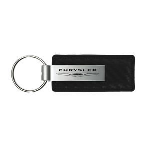 Chrysler Carbon Fiber Leather Key Fob in Black