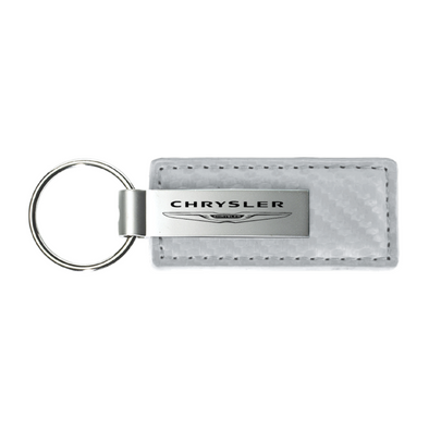 Chrysler Carbon Fiber Leather Key Fob in White