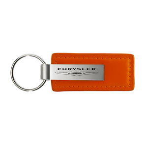 Chrysler Leather Key Fob in Orange