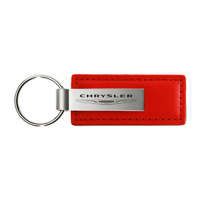 Chrysler Leather Key Fob in Red