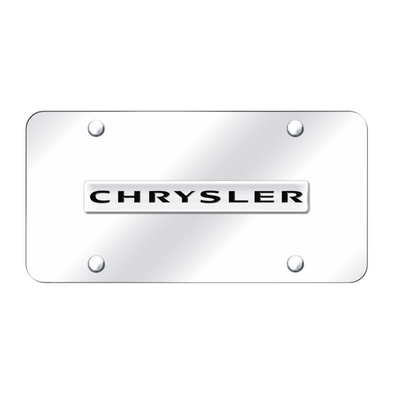 Chrysler Script License Plate - Chrome on Mirrored