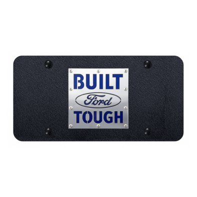 Built Ford Tough License Plate - Brushed on Rugged Black