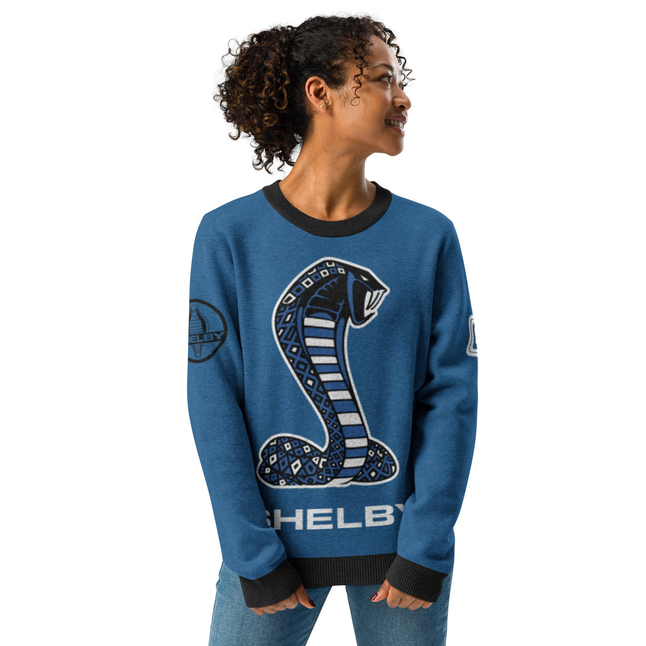 Carroll Shelby Knit Cobra Snake Crew Neck Sweater