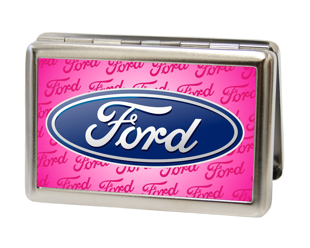 Ford Oval Pink Business Card Holder - Large