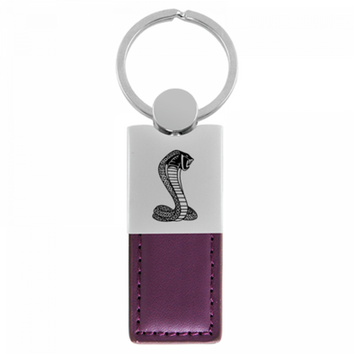 Cobra Duo Leather / Chrome Key Fob - Purple