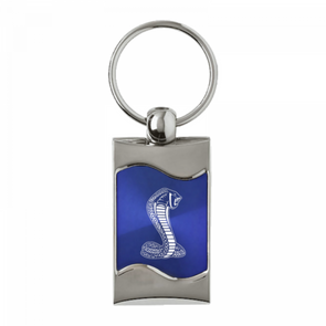 Cobra Rectangular Wave Key Fob - Blue