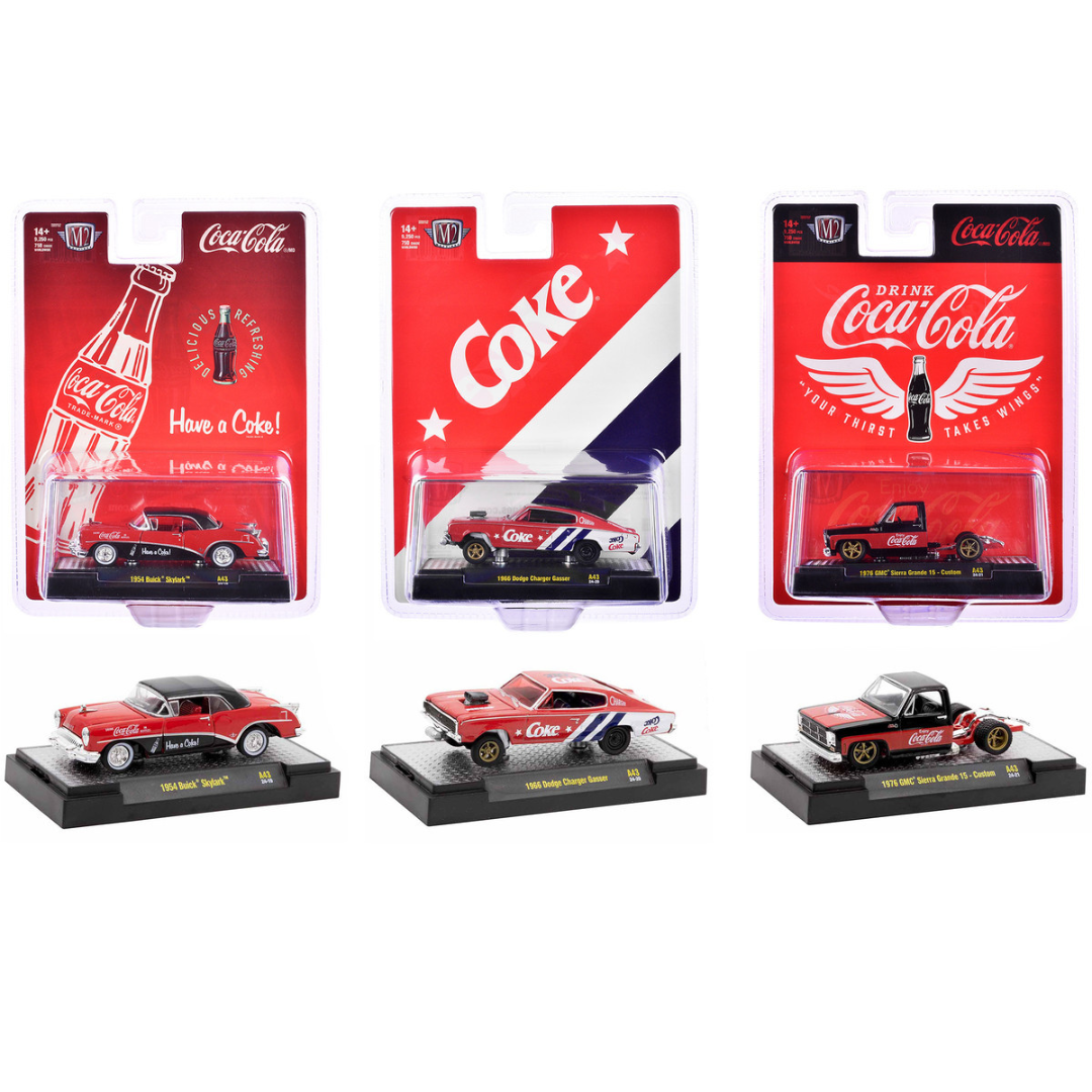 "Coca-Cola" Set of 3 pieces Release 43 Limited Edition 1/64 Diecast Model Cars