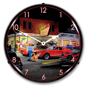 Crazy Ed's Speed Shop Clock