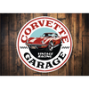 Corvette Garage Vintage Racing Aluminum Sign
