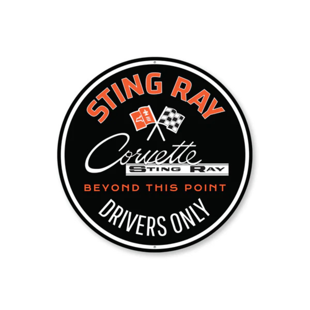 Corvette Sting Ray Drivers Only Beyond This Point Sign