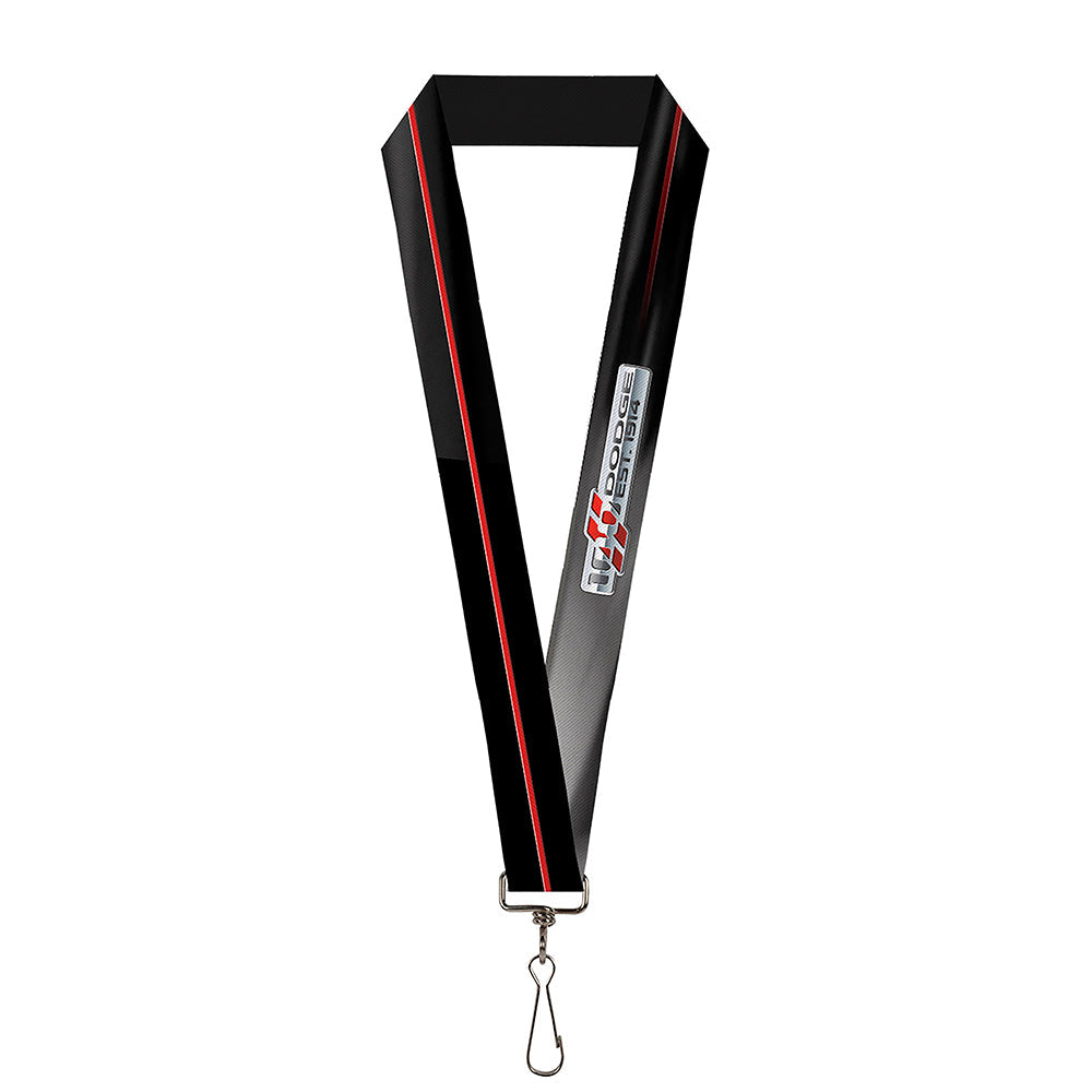 Dodge 100th Anniversary Rhombus Stripe w/ Black-Gray Swirl Lanyard - 1.0"