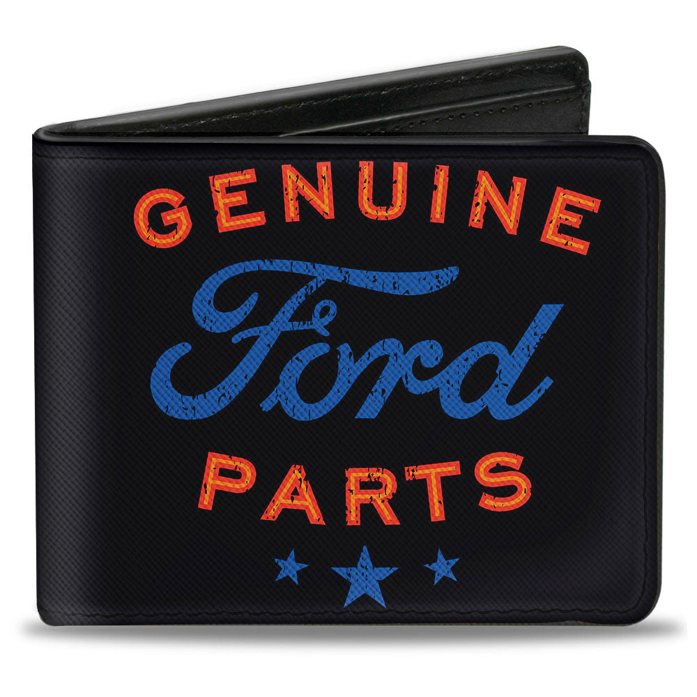 Genuine Ford Parts Logo Black Red & Blue Bi-Fold Wallet