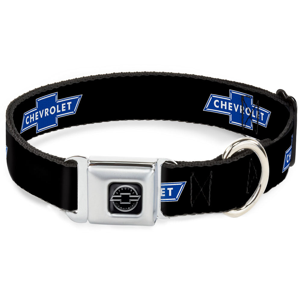 Chevy Bowtie Blue Seatbelt Buckle Collar