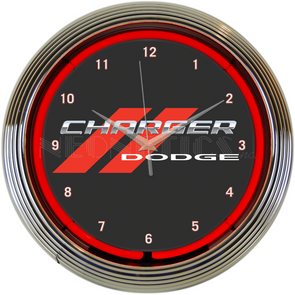 DODGE CHARGER NEON CLOCK