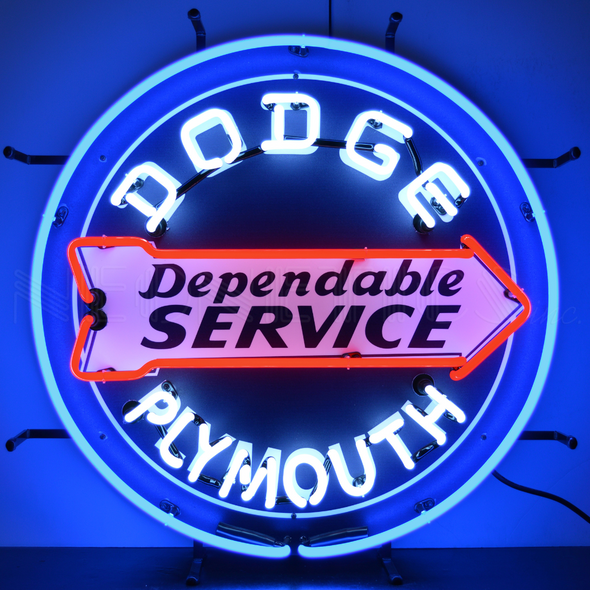 DODGE DEPENDABLE SERVICE NEON SIGN
