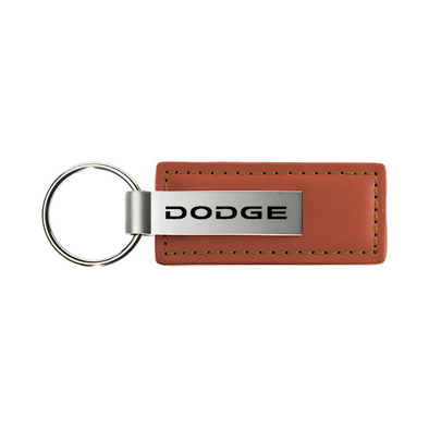 Dodge Leather Key Fob in Brown