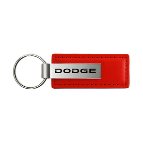 Dodge Leather Key Fob in Red