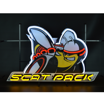 DODGE SCAT PACK NEON SIGN WITH BACKING