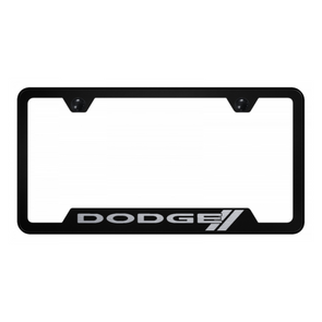 Dodge Stripe Cut-Out Frame - Laser Etched Black