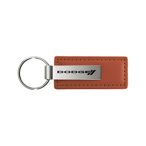 Dodge Stripe Leather Key Fob in Brown