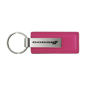 Dodge Stripe Leather Key Fob in Pink