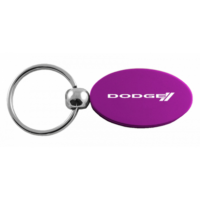 Dodge Stripe Oval Key Fob in Purple