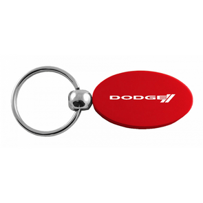 Dodge Stripe Oval Key Fob in Red