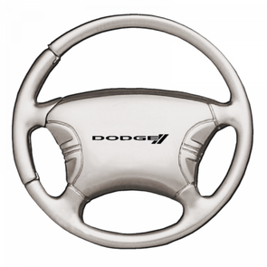 Dodge Stripe Steering Wheel Key Fob - Silver