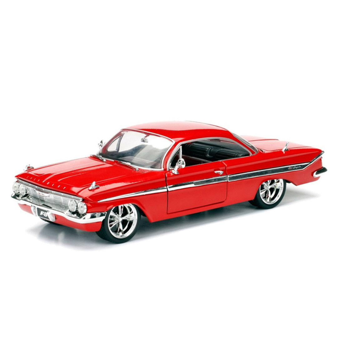 Dom's Chevrolet Impala Red "Fast & Furious F8: The Fate of the Furious" (2017) Movie "25 Years of Fast & Furious" Series 1/24 Diecast Model Car