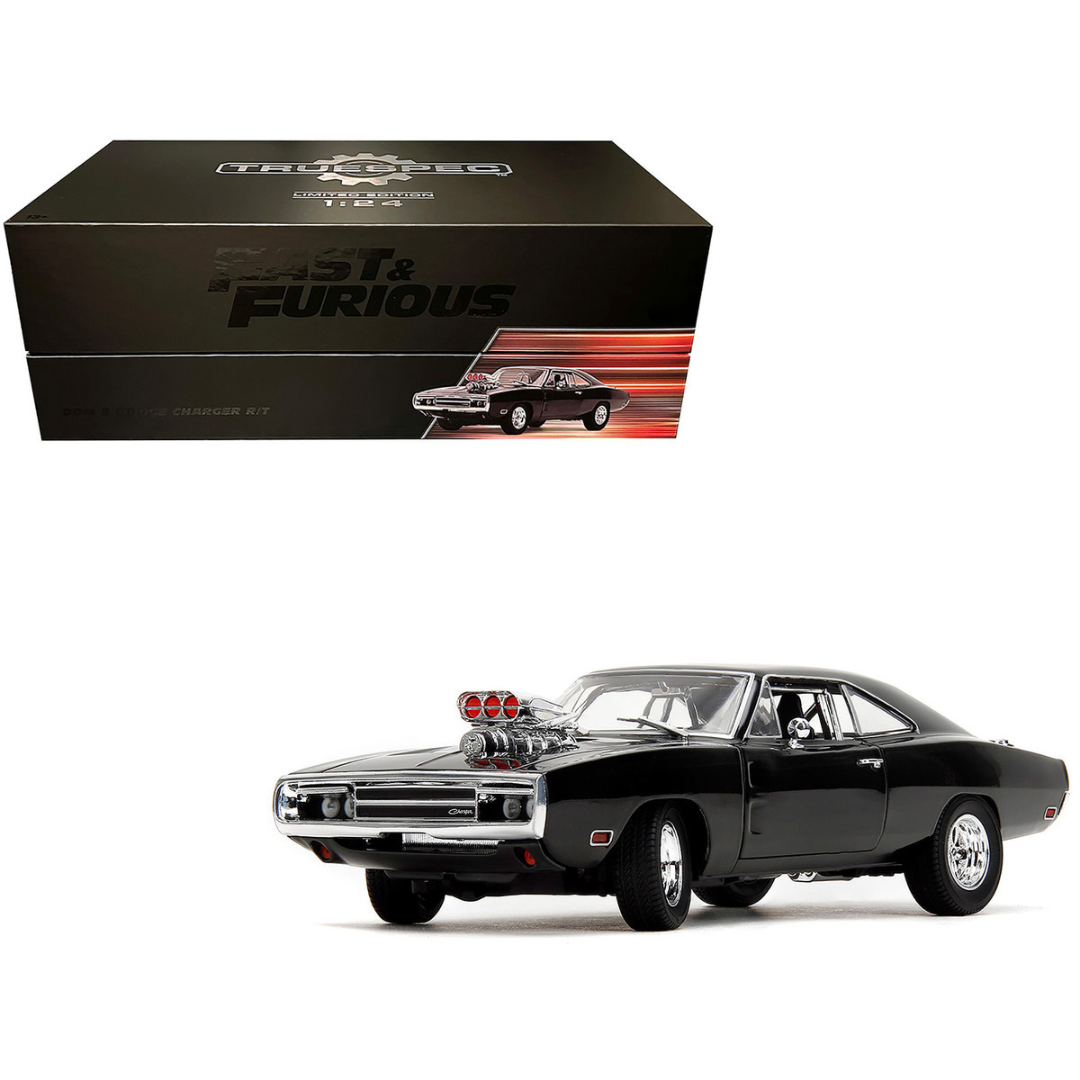 Dom's Dodge Charger R/T Black "Fast & Furious" (2009) Movie "TrueSpec" Series 1/24 Diecast Model Car