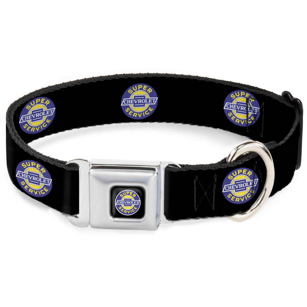 Chevrolet Super Service Logo Black Seatbelt Buckle Collar