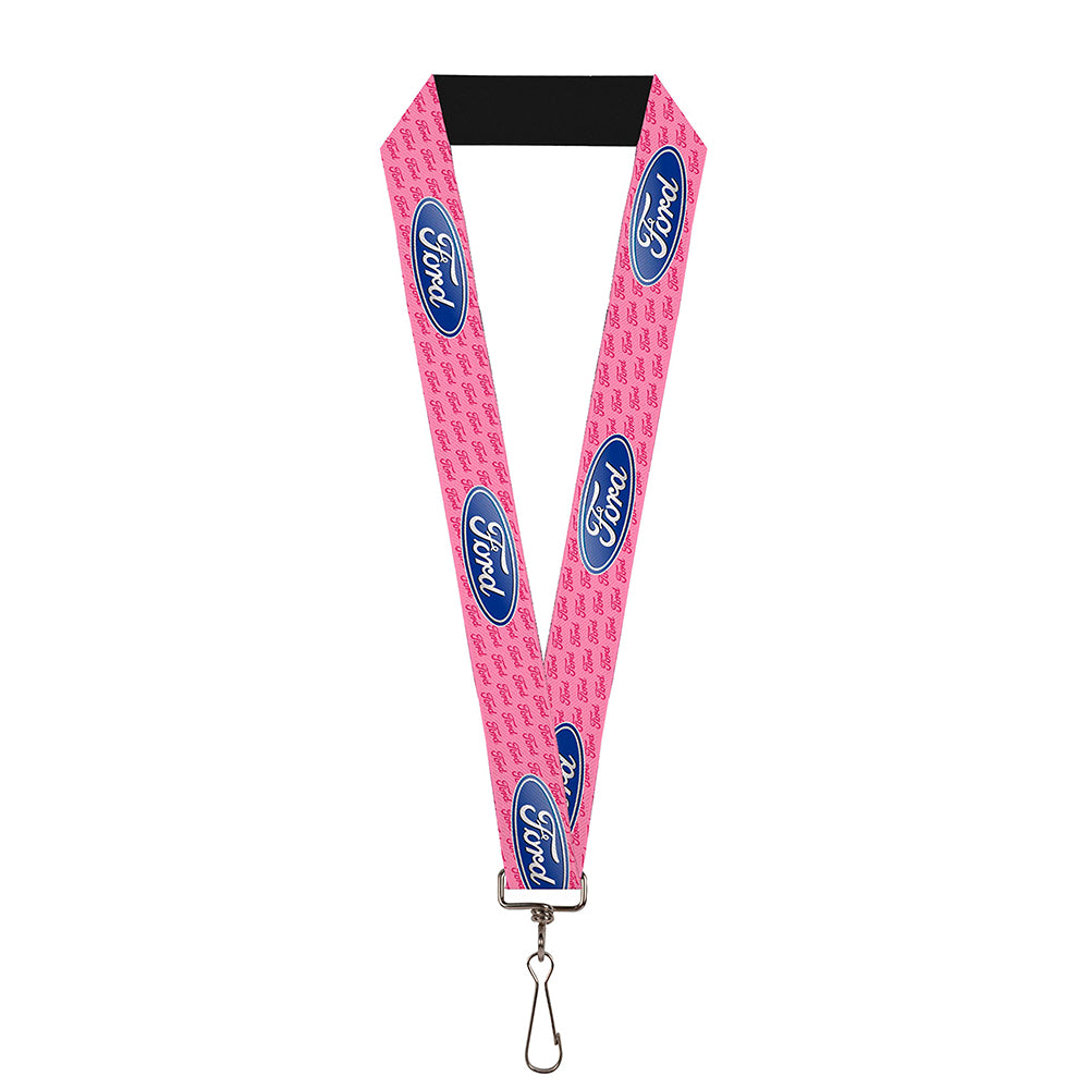 Ford Oval w Text Pink Lanyard - 1.0"