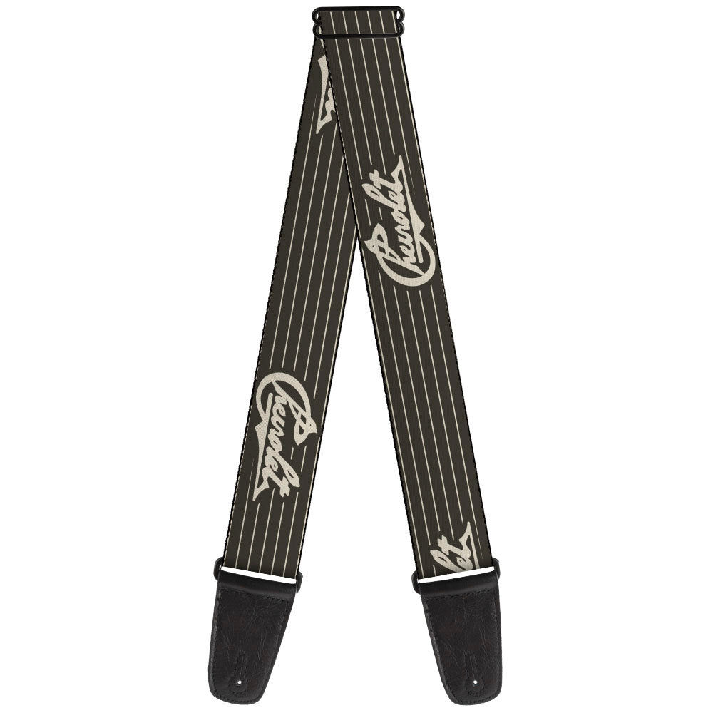 Chevrolet Heritage Script Stripe Charcoal & Tan Guitar Strap