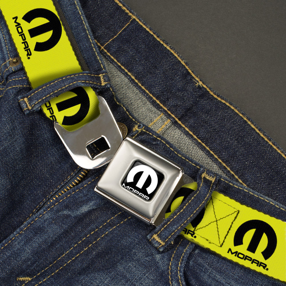 Mopar Logo Yellow Seatbelt Belt